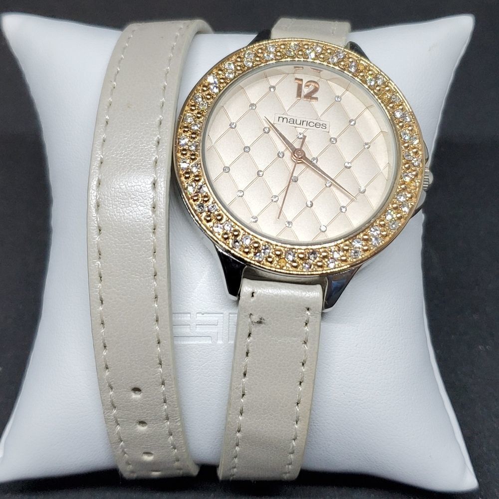 Maurices Cream & Gold Colored Wrap Watch